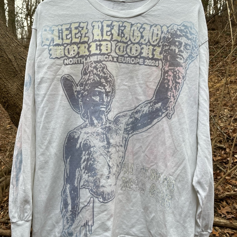Sleez Religion World Tour Long Sleeve T-Shirt City Morgue White Large NO TAG
